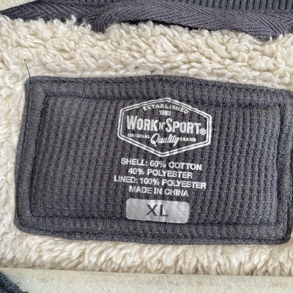 Men’s Thermal Long Sleeve Size XL Grey Shirt Snap Button Work n’ Sport - Picture 2 of 9